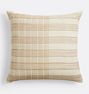 OPEN BOX Plaid Striped Silk Pillow Cover - White and Gold