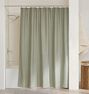Jacquard Woven Floral GOTS Organic Cotton Shower Curtain Sage