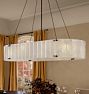 Willamette 60" Linear Chandelier, Aged White Glass