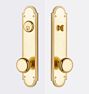Thalia Exterior Door Set, Knob - Traditional Lock - Aged Brass