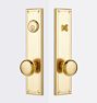 Vincent Exterior Door Set, Knob - Traditional Lock - Aged Brass