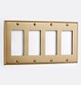 Lewis Quad GFCI Switchplate, Heritage Brass