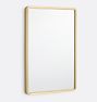 Open Box: Stepped Metal Frame Mirror, 24"W x 36"H - Aged Brass