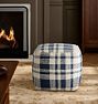 Plaid Wool Pouf