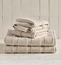 Waffle Stripe Organic Terry Cotton Towel, Set of 4