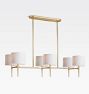 Rhone Linear Chandelier, 48" Width in Fabric Shades