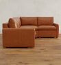 Roswell Leather 3-Piece Arm Sofa With Wedge Corner