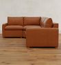 Roswell Leather 3-Piece Arm Sofa With Wedge Corner