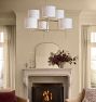 Rhone Double Tier Chandelier, 36&quot; Width in Fabric Shades