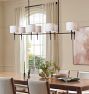 Rhone Linear Chandelier, 60&quot; Width in Fabric Shades