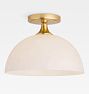 Poplar Semi Flush Aged Brass Glass Dome
  12in Shade Cased White