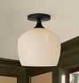 Poplar Semi-Flush Mount, Glass Shades