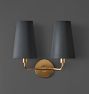Ansel Double Sconce, Metal Shade