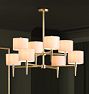 Rhone Double Tier Chandelier, 48&quot; Width in Fabric Shades
