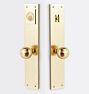 Tabor Ball Knob Exterior Door Set, Aged Brass