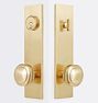Rigdon Brass Knob Exterior Door Set, Aged Brass