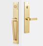 Tabor D-Handle & Square Lever Exterior Door Set, Left-Handed - Aged Brass