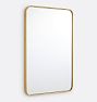 Open Box: Rounded Rectangle Metal Framed Mirror, 20" x 30" - Unlacquered Brass