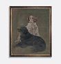 Two Dogs Reproduction Wall Art Print, 11" x 13" - Antique Wood Cap Frame