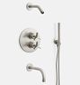 Blair Thermostatic Shower & Tub Set with Handshower, Brushed Nickel