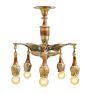 Vintage Classical Revival Chandelier 5 Light Bare Bulb