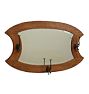 Vintage Traditional Wood Wall Mirror with Ornate Hooks