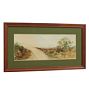 Vintage Painting of Scenic Trees Landscape in Watercolor