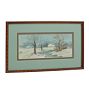 Vintage Painting of Winter Landscape with Scenic River