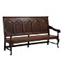 Vintage English Ornate Carved Wood Bench