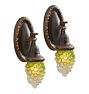 Vintage Pair Art Noveau Sconce Grapes Shade