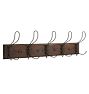 Vintage Medium Wood Hook Rack with Face Motif Hooks
