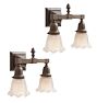 Vintage Arts and Crafts Double Sconces Pair of 2