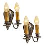 Vintage Pair Romance Revival Sconce Double Candle Light Rope Motif 
