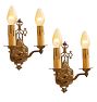 Vintage Classical Revival Double Sconces Set of 2 Candle