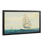 Vintage Painting of Sailboats in Seascape