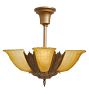 Vintage Art Deco Chandelier Slipper Shade 5 Light
