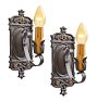 Vintage Revival Sconce Pair of 2 Candle Iron