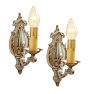 Vintage Classical Revival Sconce Pair Candle Painted