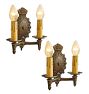 Vintage Set of 3 Romance Revival Sconces 