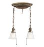 Vintage Traditional Pendant Pan Fixture 2 Light