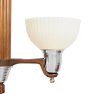 Vintage Art Deco Chandelier Streamline 3 Light Cup Shades