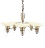 Vintage Art Deco Chandelier Streamline 5 Light Cup Shades