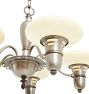 Vintage Art Deco Chandelier Streamline 5 Light Cup Shades