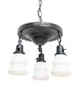 Vintage Classical Revival Chandelier 3 Light Aladdin Pan