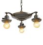 Vintage Classical Revival Chandelier 3 Light Bare Bulb