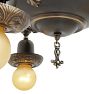 Vintage Classical Revival Chandelier 3 Light Bare Bulb