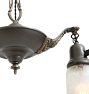 Vintage Classical Revival Chandelier Two Arm Etched Shades
