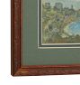 Vintage Landscape Painting in Watercolor with original ornately carved frame