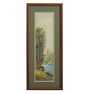 Vintage Painting of Landscape with Scenic River