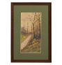 Vintage Painting of Scenic Trees Landscape